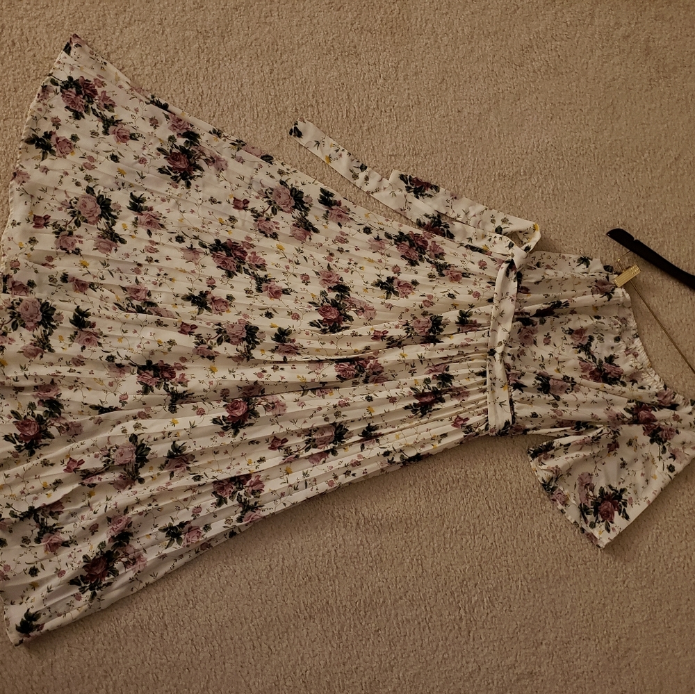 Floral Print One Shoulder Dress